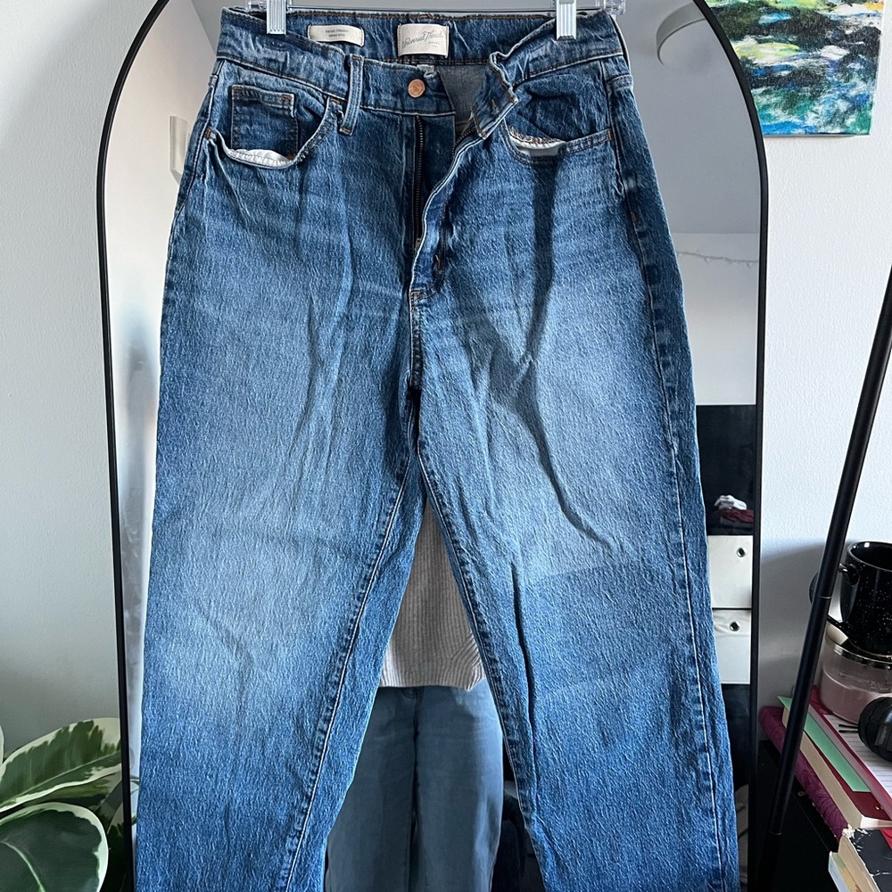 Vintage Blue Straight Leg Women Jeans